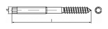 25 Stück rostfreie Edelstahl (A2) Stockschrauben - M 12 x 200 mm SW 9